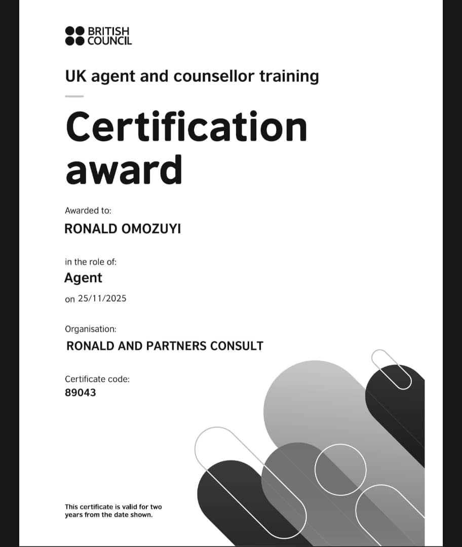 British Council certificate