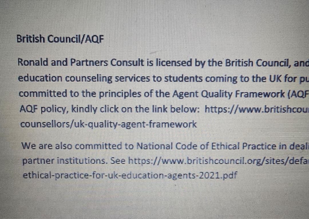 British Council Certificate